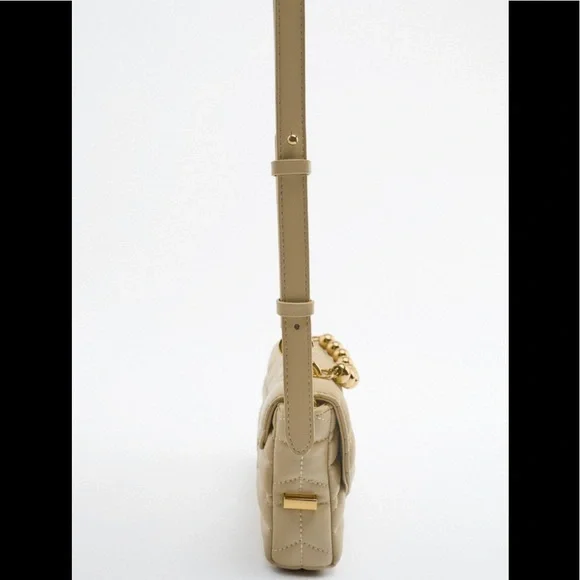 Zara beige quilted crossbody bag - Picture 7 of 16